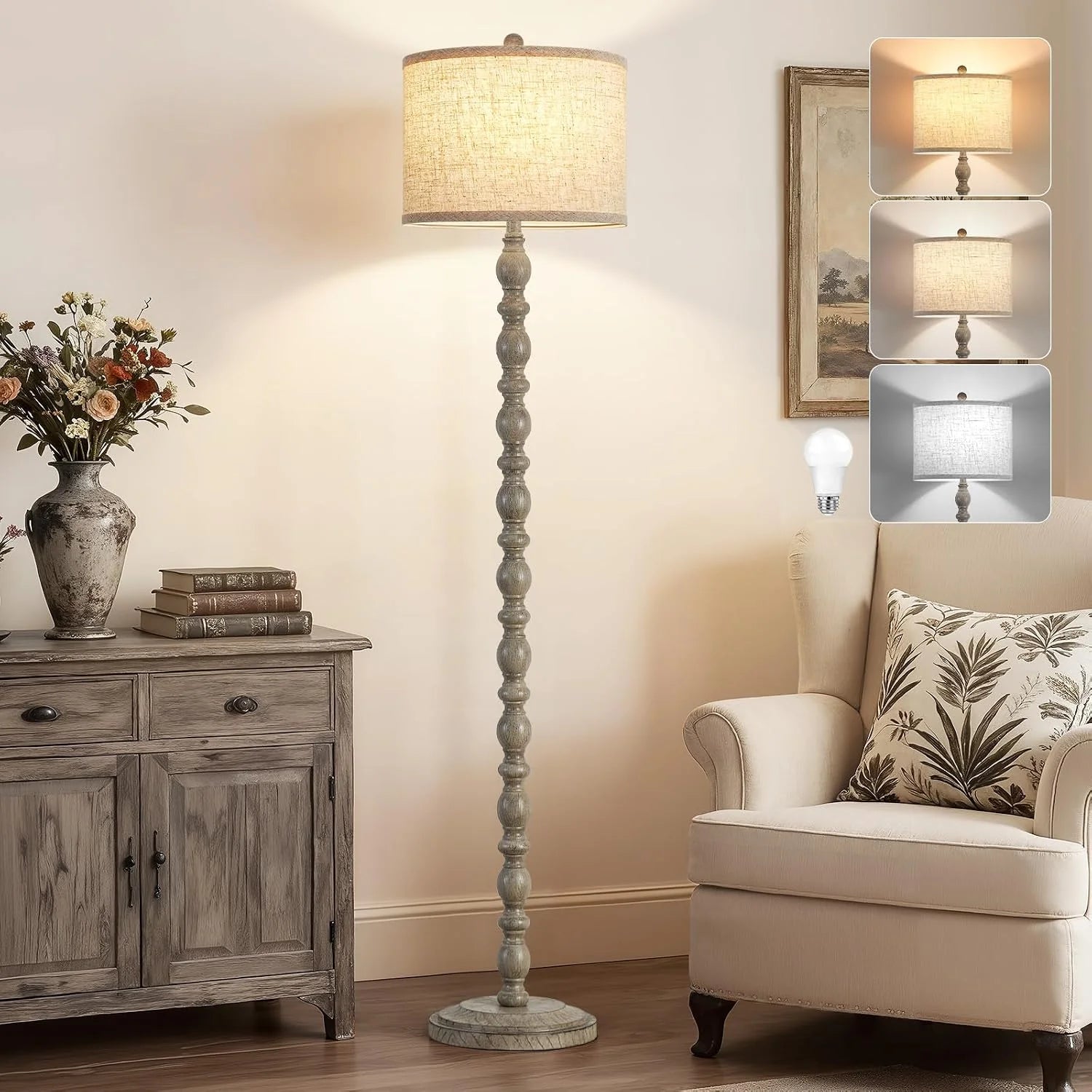 New Arrivals 62 Floor Lamp, Rotary Switch, Rustic Resin Tall Lamps for Living Room - Image 5