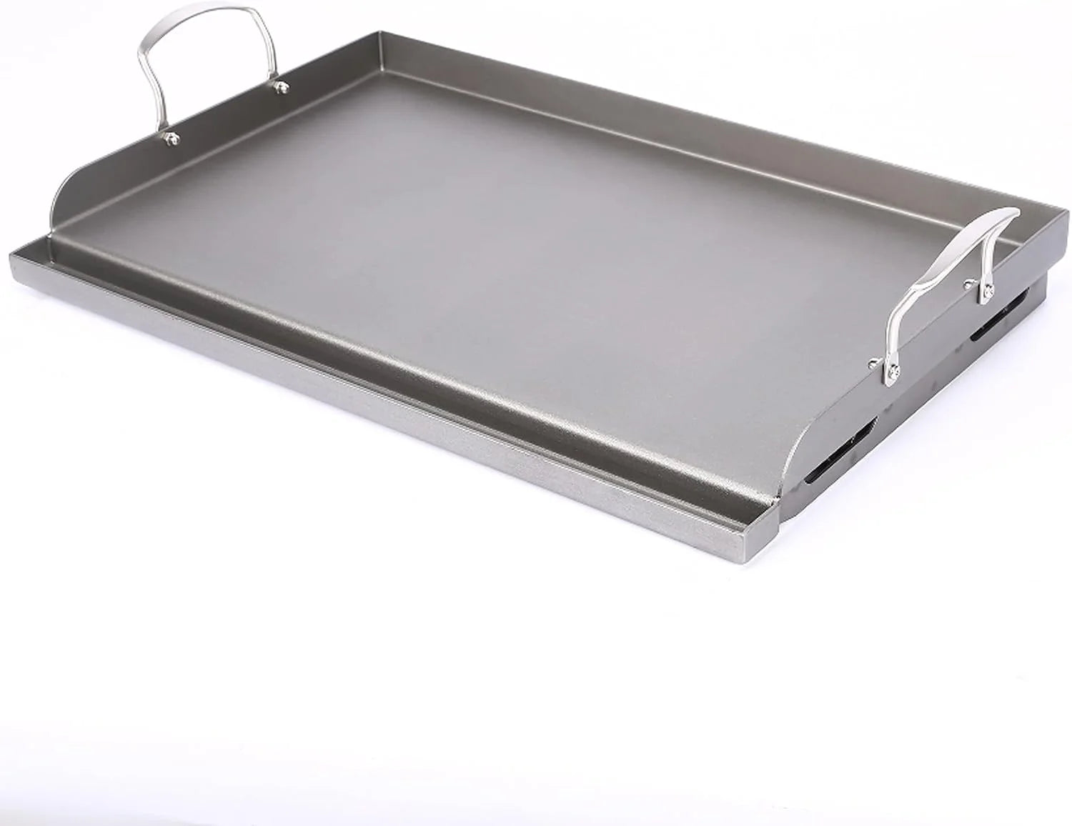 25 x 16 Pre-Seasoned Nonstick Cast Iron Griddle for Gas & Charcoal Grills, Universal Flat Top with Grease Groove - Image 8