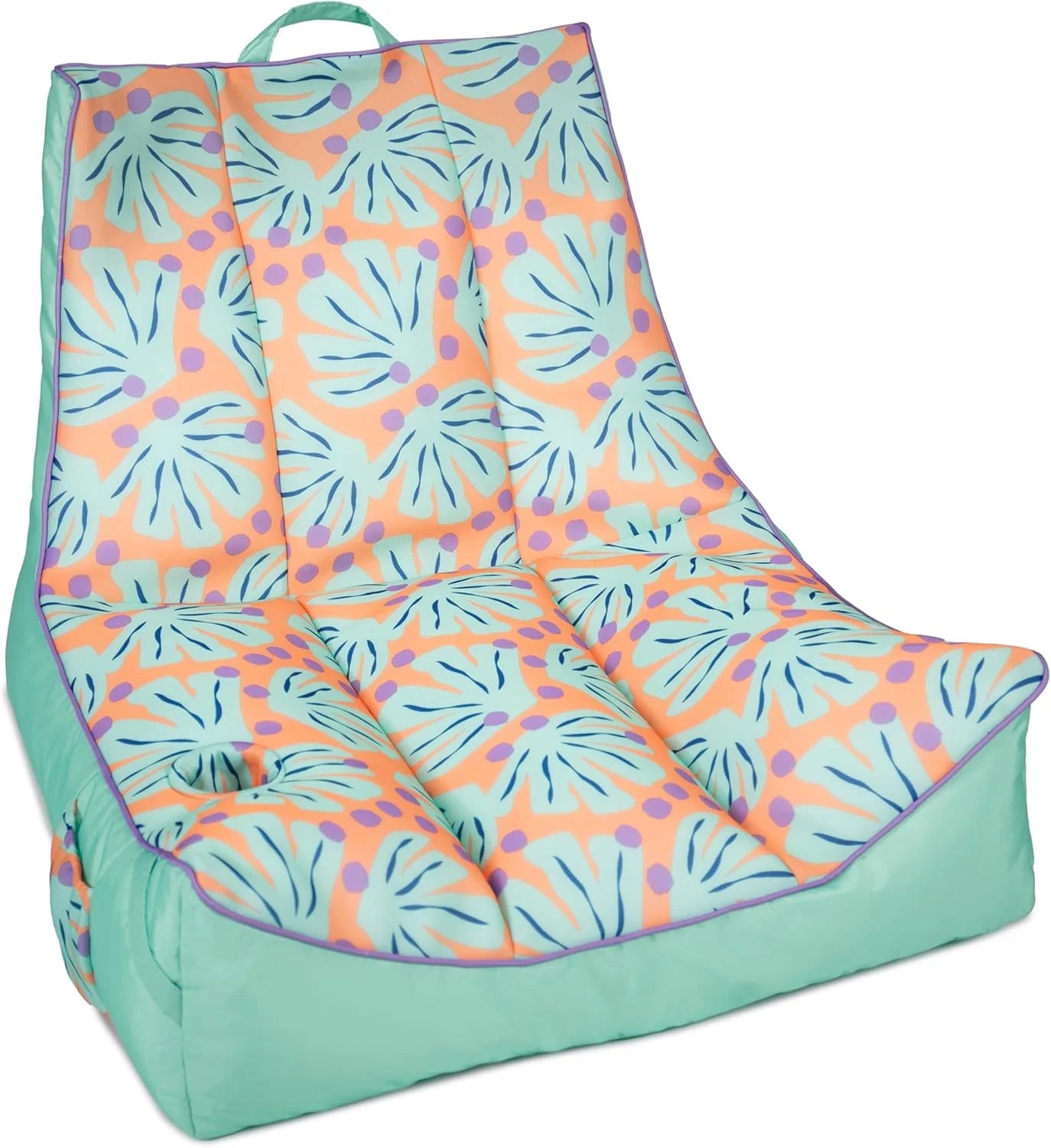 New Arrivals Joe Captain鈥檚 Float No Inflation Needed Pool Lounger, Sweet Shells Peach Double Sided Mesh, 3 feet - Image 4