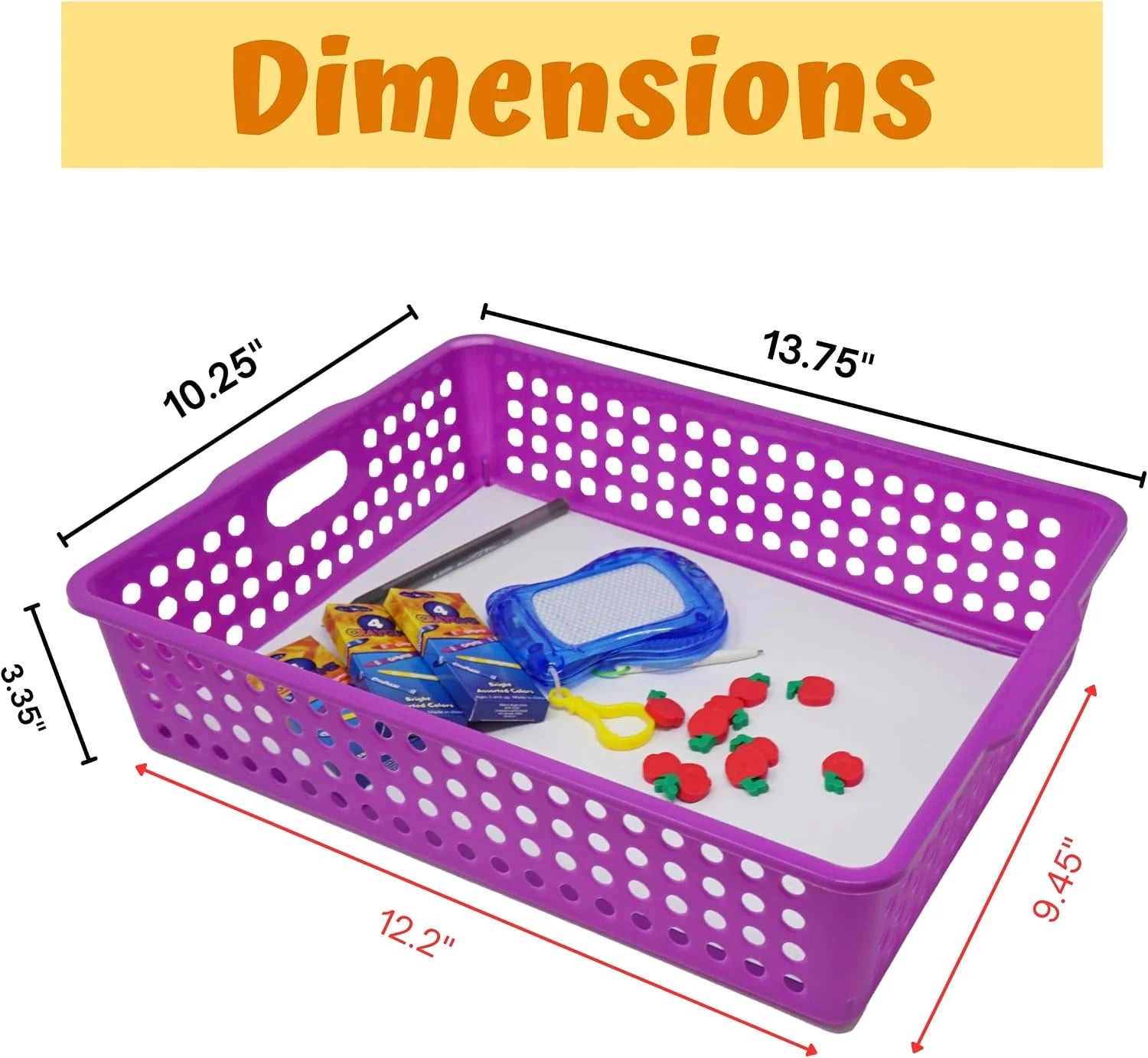 New Arrivals Colorful Plastic Classroom Storage Bins 13.75 X 10.25 for Organizing A4 Papers Trays, Turn In Containers - Image 4