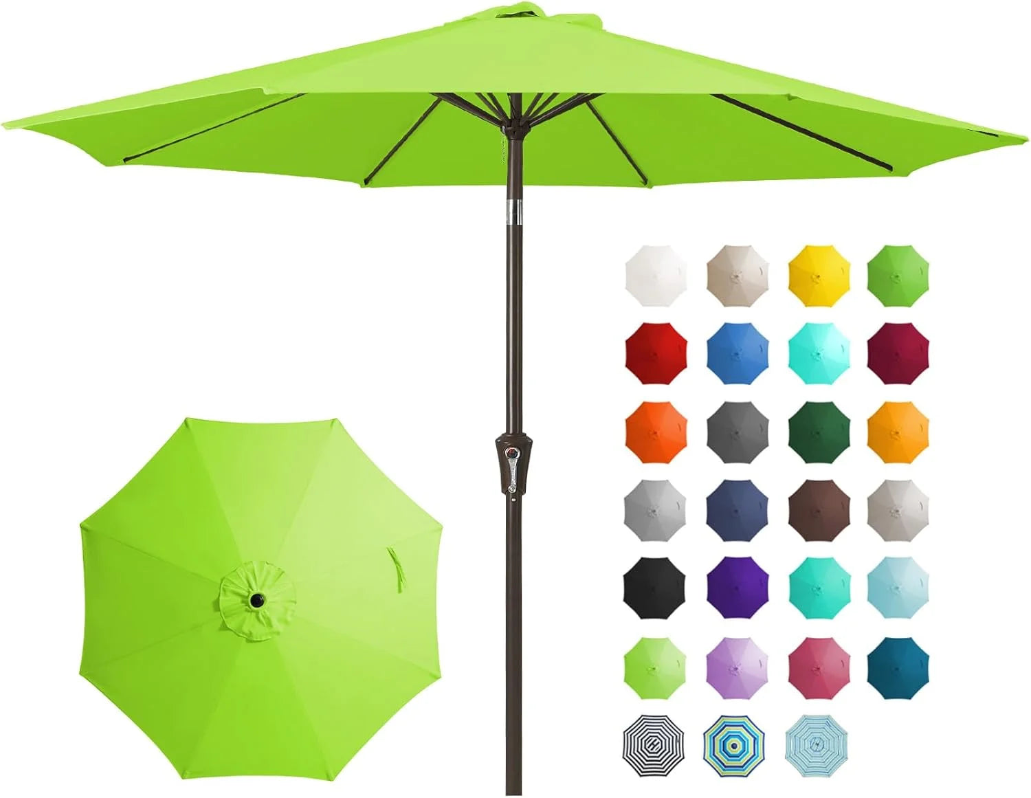 New Arrivals 9FT Outdoor Patio Umbrella, Market Umbrella, Beige - Image 7