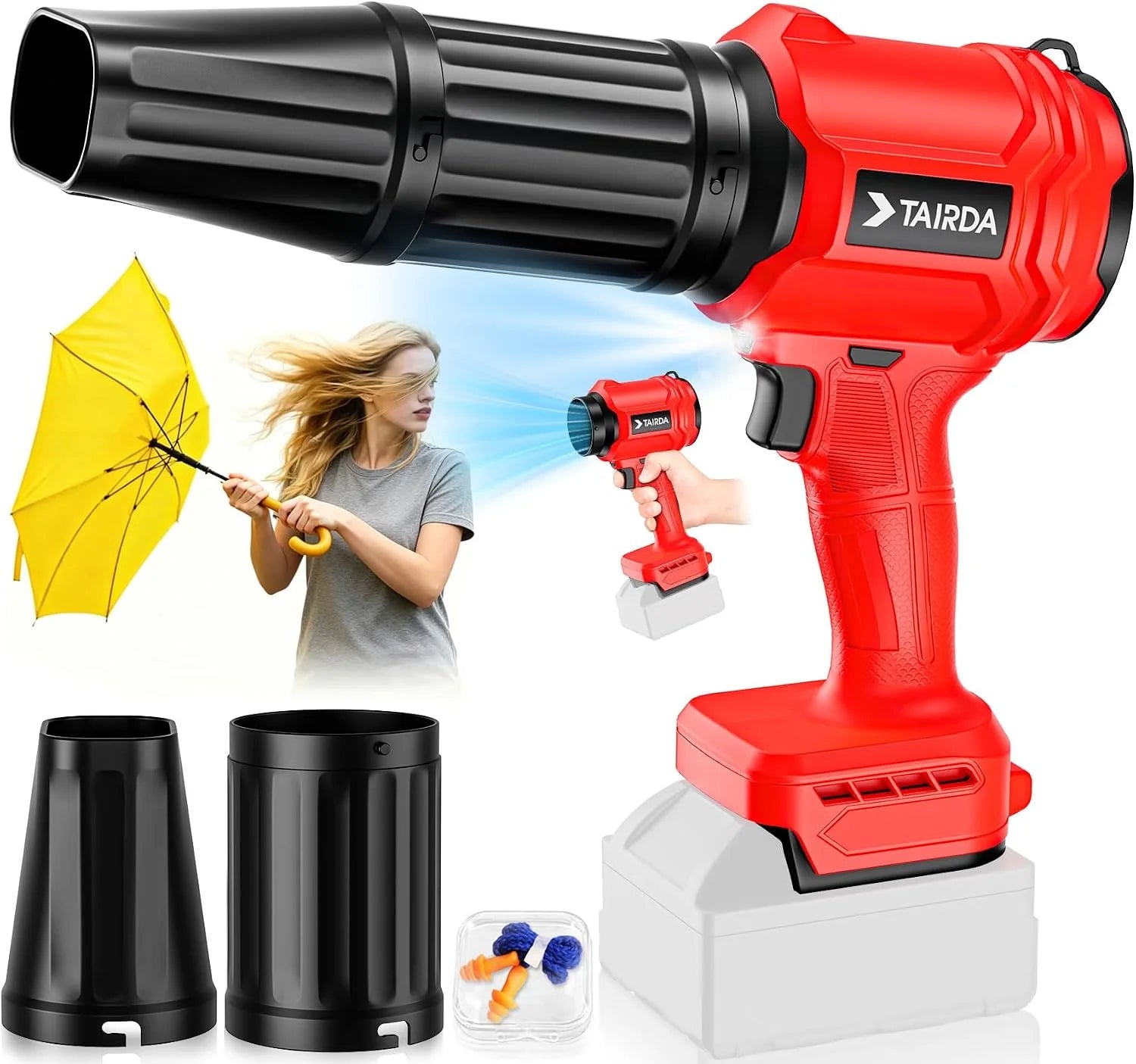 Cordless Leaf Blower Compatible for Dewalt 20V Battery(NO Battery), Mini Turbo Jet Blower with 2 Nozzles – For Yard Cleanup - Image 3