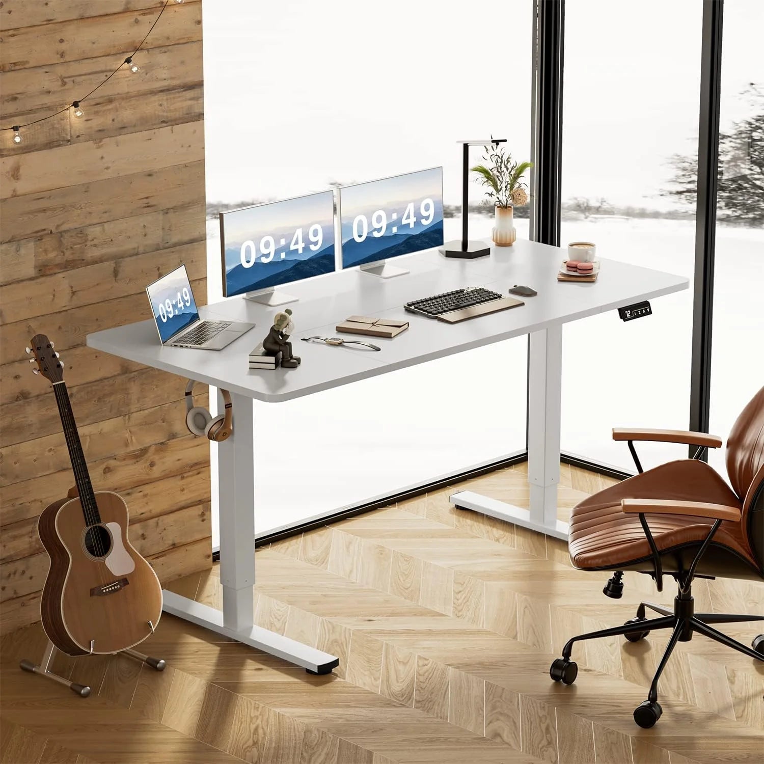 New Arrivals 55 x 24 Inches Electric Height Adjustable Standing Desk Large Sit Stand Up Desk Home Office Computer Desk Memory - Image 88