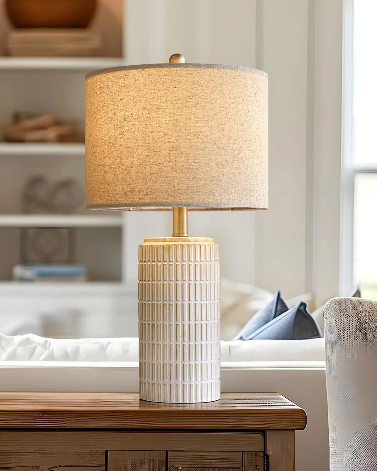 PoKat 23" Bedside Table Lamp for Bedroom Nightstands, White Modern Bedroom Lamp bifanuoyard - Image 9