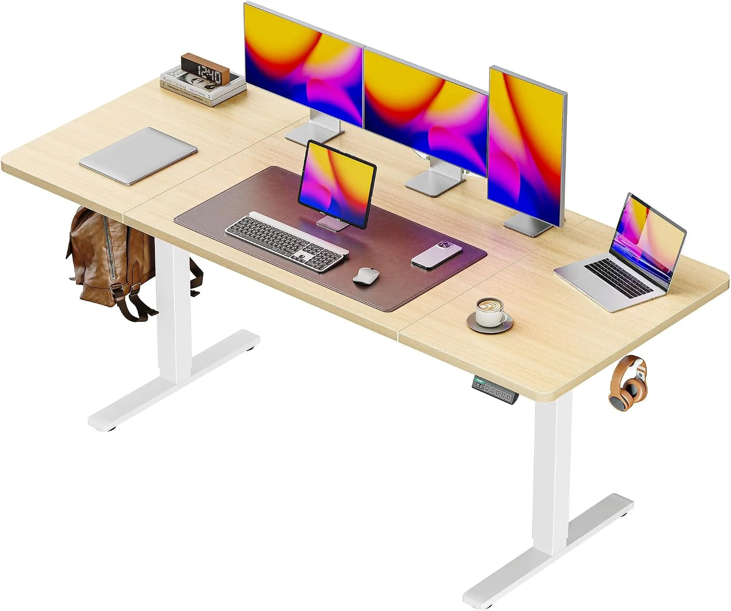 New Arrivals 55 x 28 Large Electric Standing Desk, Height Adjustable Computer Desk, 27.6 Deep Desktop - Image 16
