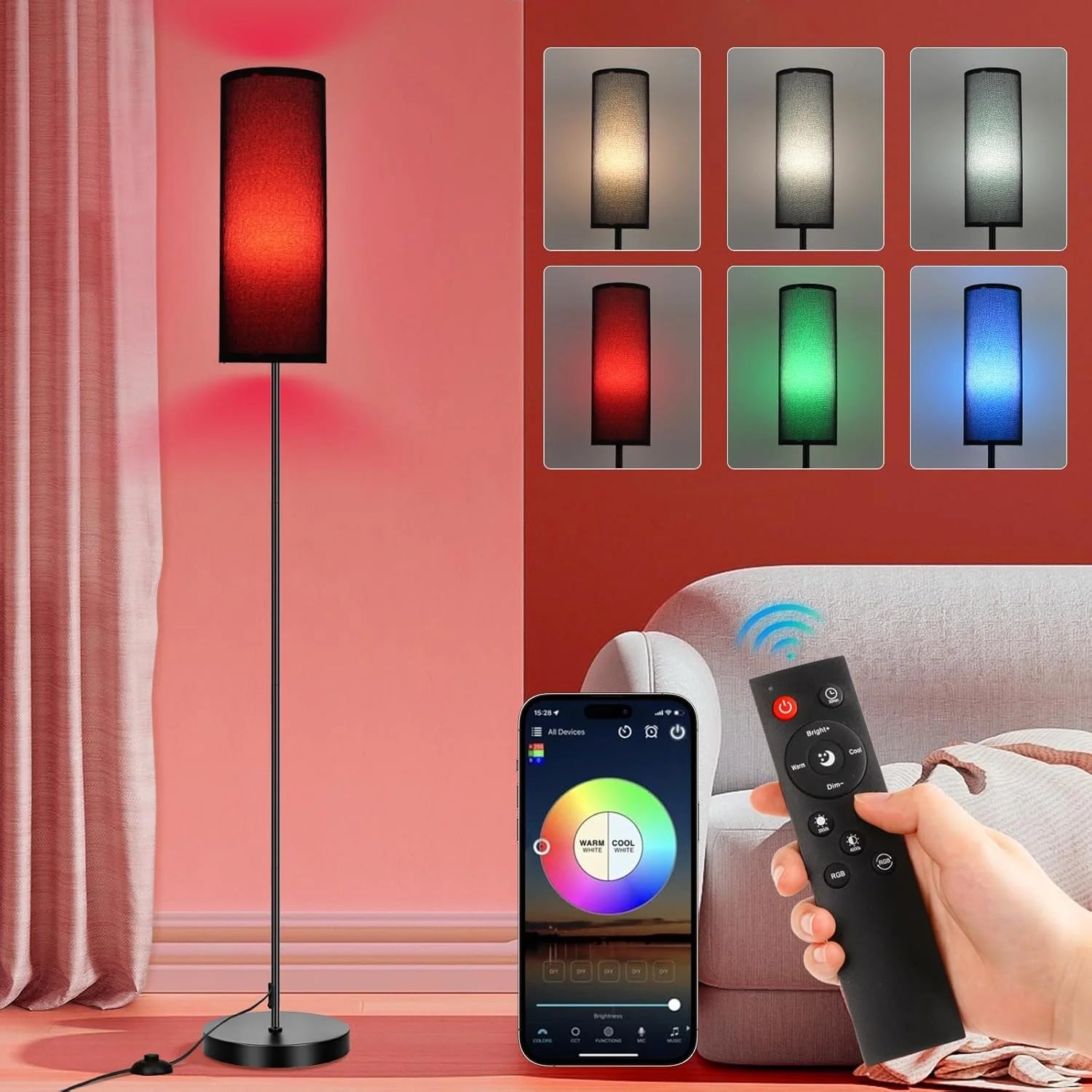 FRIDEKO HOME 2 Pack Floor Lamp, Dimmable, Modern Floor Lamp with Remote bifanuoyard - Image 7