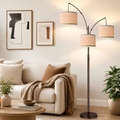 Nintiue 80-in 3-Light Dimmable Arc Floor Lamp, 3000LM bifanuoyard