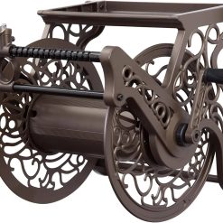 Alternative view of New Arrivals Liberty GARDEN 704 Decorative Cast Aluminum Wall Mount Garden Hose Reel, Holds 125-Feet of 5/8-Inch Hose " Bronze bifanuoyard