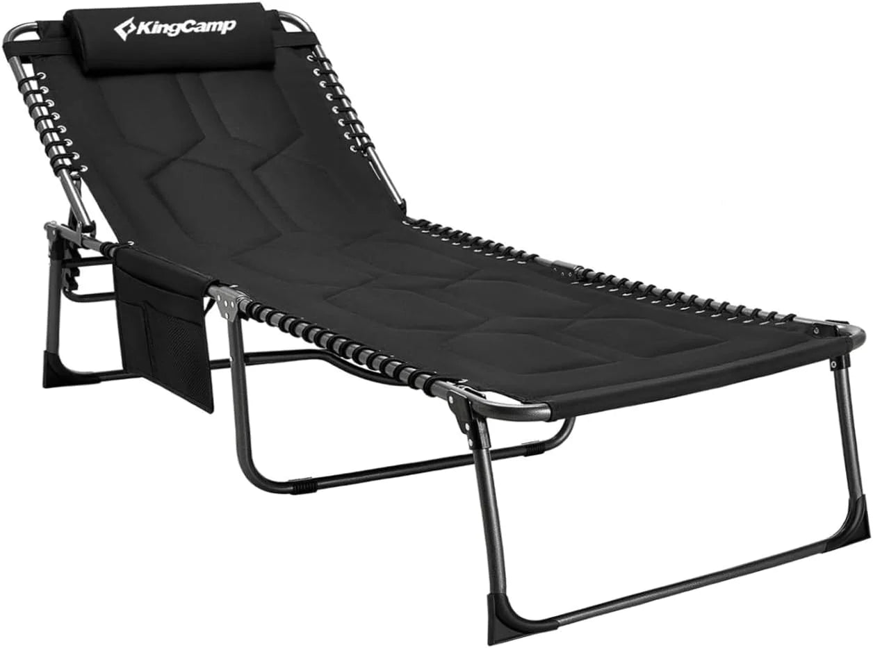New Arrivals Oversized Tanning Chair, Extra-Wide Padded Folding Chase Lounge Chairs Portable Adjustable 5-Position 440lbs - Image 6