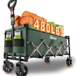 Alternative view of InBrave 34 Extra Long Collapsible Wagon Cart, 360LBS Capacity, Black