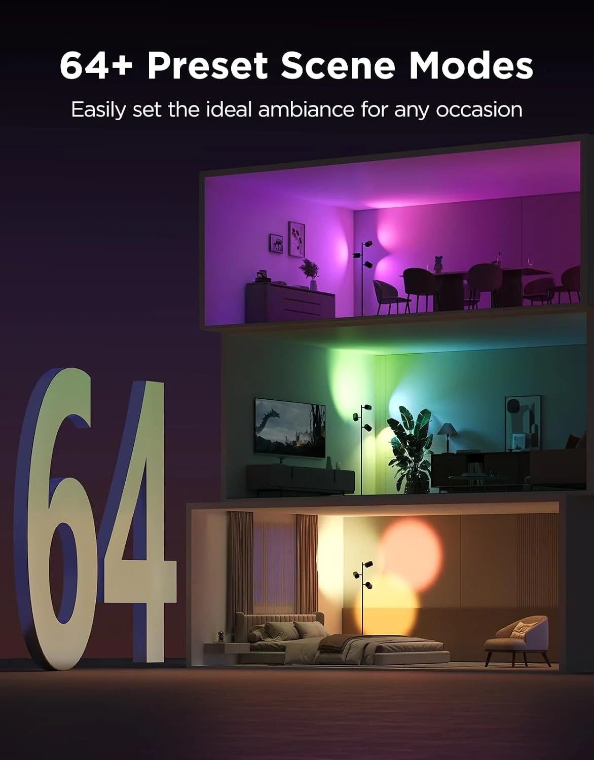 New Arrivals Tree Floor Lamp with 3 Rotatable Lights - Image 6