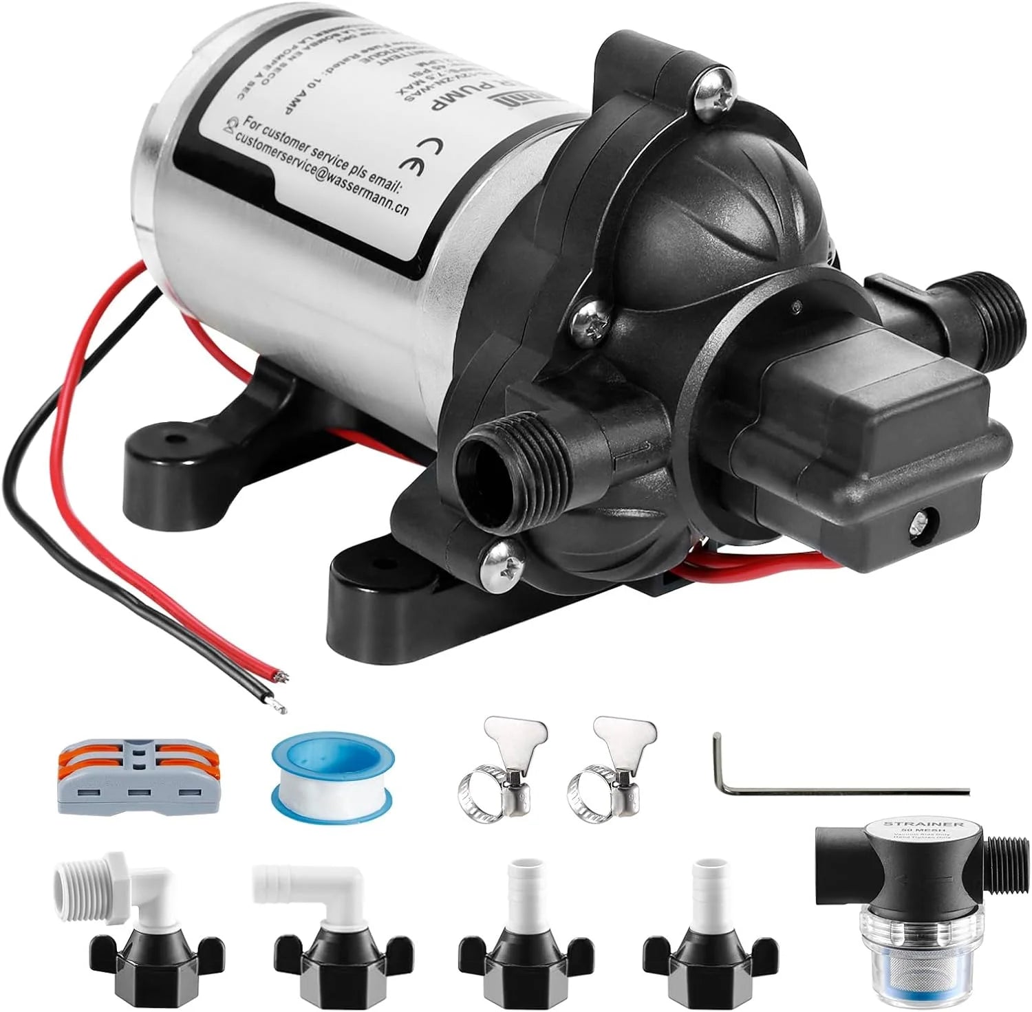 WASSERMANN RV Pump, 12V Self-priming RV Water Pressure Pump 4.0GPM 45PSI with Pressure Switch bifanuoyard - Image 5