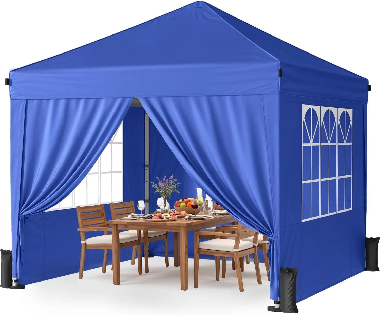 Vinabilia 10x10 Pop Up Canopy Tent with One-Push Center Lock,White - Image 2