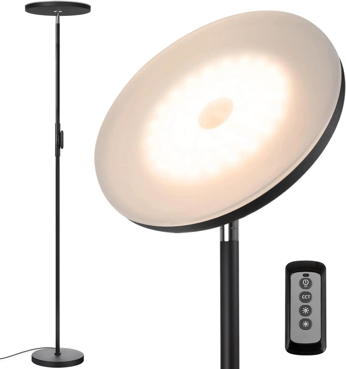 LED Torchiere Floor Lamp with Remote, Dimmable - Image 5