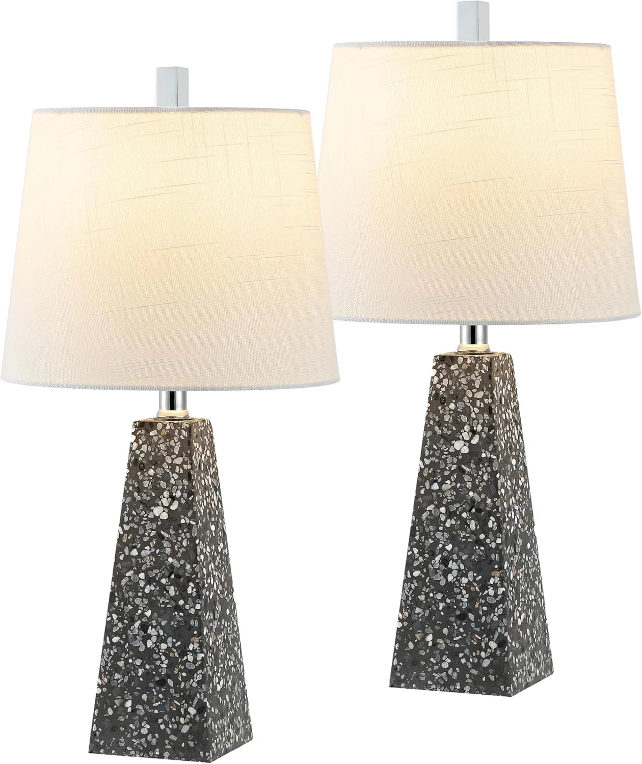 JONATHAN Y 20.5 White Marble Finish Modern Resin Table Lamp for Bedroom Living Room, Bulb Included bifanuoyard - Image 4