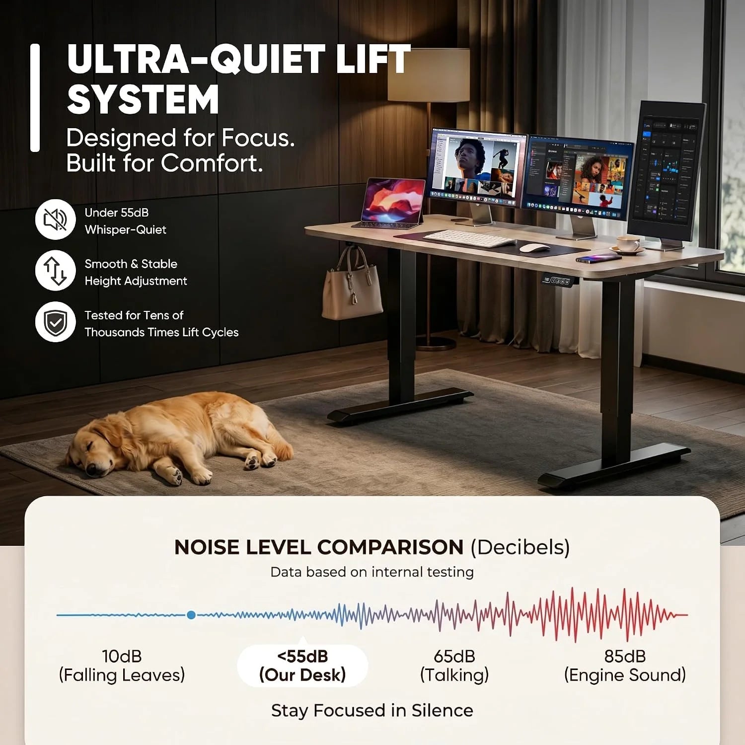 New Arrivals 55 x 24 Inches Electric Height Adjustable Standing Desk Large Sit Stand Up Desk Home Office Computer Desk Memory - Image 65