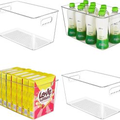 Alternative view of 6 Pack Clear Storage Bins, Pantry Organizer Bins with Handle, Large, BPA-free Plastic Bins, Pantry Storage bifanuoyard