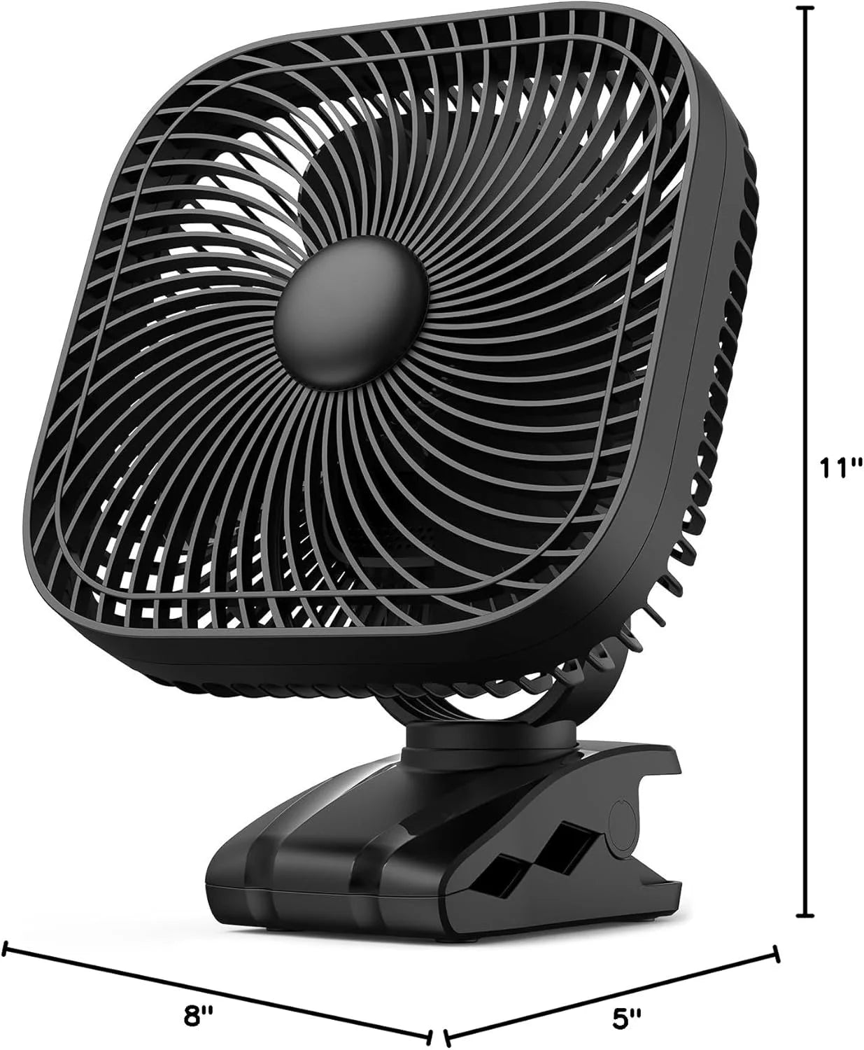 New Arrivals 20000mAh Rechargeable Portable Clip-on Fan, Battery Operated, Last 78 Hrs, 4 Speeds with Light & Hook - Image 7