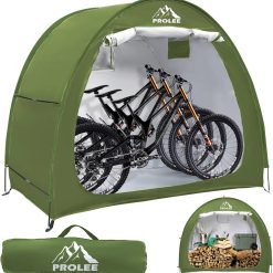 New Arrivals PROLEE Bike Shed 6.6FT, Waterproof Oxford Fabric Storage Tent for 2 Bikes, Outdoor Storage with Window Design, Black