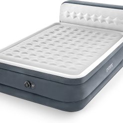 INTEX Queen Size Air Mattress, 18in Height Airbed with Headboard, Built-in Pump bifanuoyard
