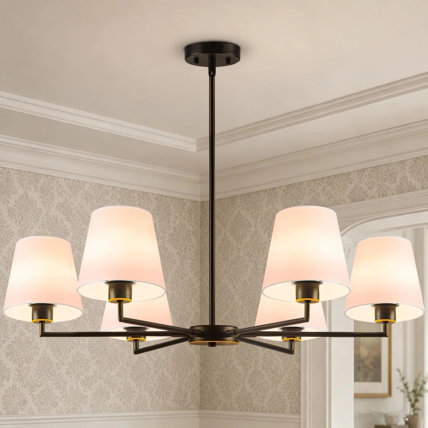 New Arrivals Gold Chandeliers for Dining Room, 6 Light
