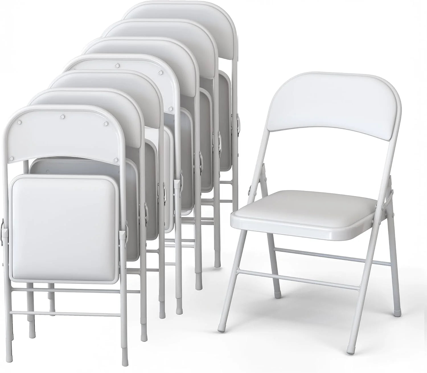 Modern Space 10 Pack Foldable Plastic Chair, Folding & Stackable, 350 lbs Capacity Steel Frame Seats for Indoor - Image 6