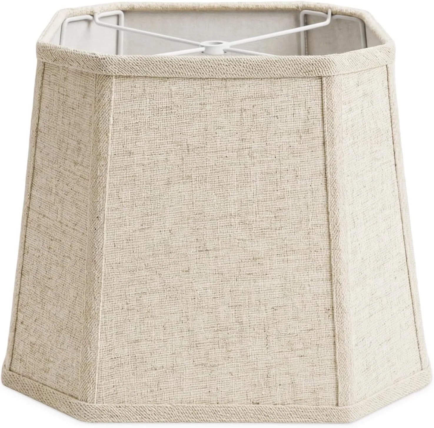 Natural Linen Square Cut Corner Lamp Shades Set of 2 bifanuoyard - Image 3
