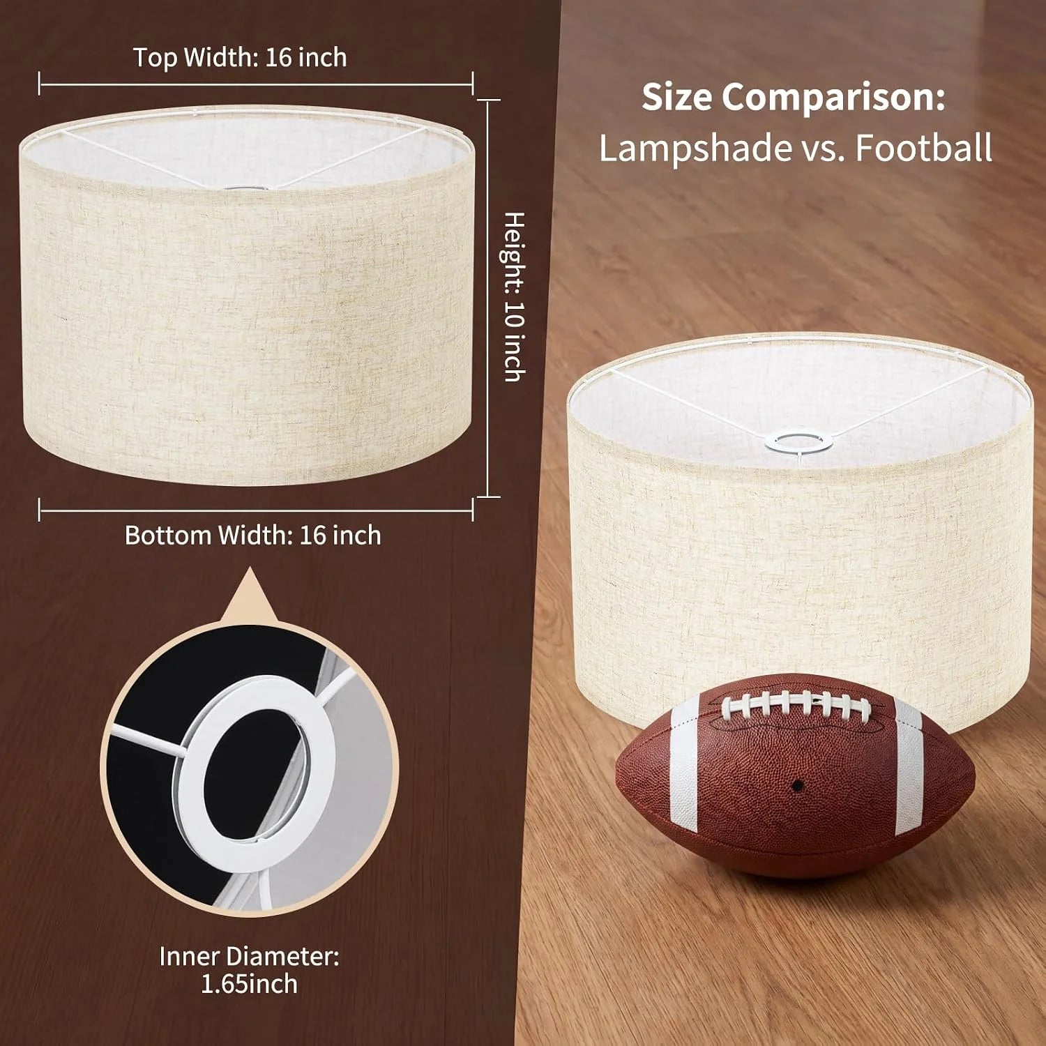 New Arrivals Large Drum Lamp Shades Set of 2 16 Top x 16 Bottom x 10 High - Image 6