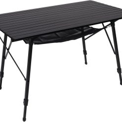 New Arrivals Outdoor Folding Portable Picnic Camping Table with Adjustable Height Aluminum Roll Up Table Top Mesh Layer