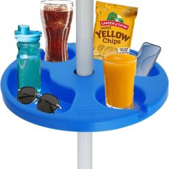 Alternative view of New Arrivals AMMSUN 13 Portable Beach Umbrella Table Tray White
