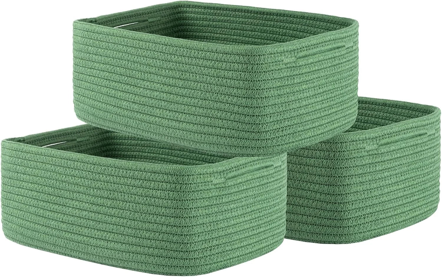 New Arrivals Woven Storage Organizing Basket, 13.5×9.5×5 inches, 3 Pack, Shelf baskets for closet organization