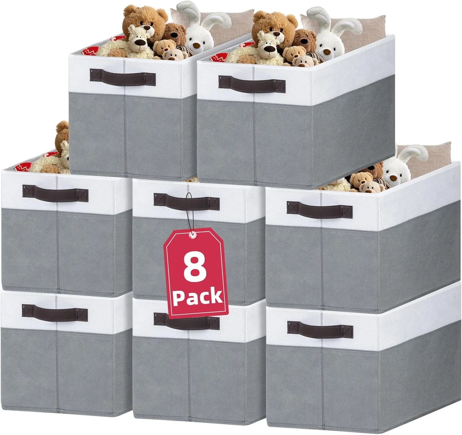 4 Pack Large Closet Storage Baskets Bins for Shelves, Fabric Closet Organizers and Storage with Handles Home bifanuoyard - Image 3