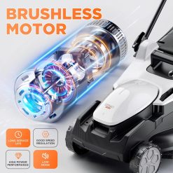 Alternative view of 40V (2 x 20V) 16 Electric Lawn Mower Cordless, Brushless Lawnmower with 6-Height Adjust