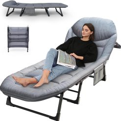 Alternative view of New Arrivals Adjustable Folding Camping Cot with Mattress(L”70in), 550 Heavy Duty Adult Bed