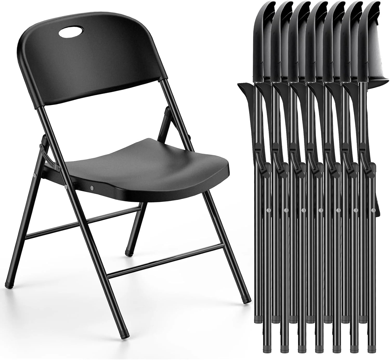 350 Weight Limit Heavy Duty Plastic Folding Chair with Reinfoced Steel Frame for Indoor and Outdoor, Wedding - Image 4