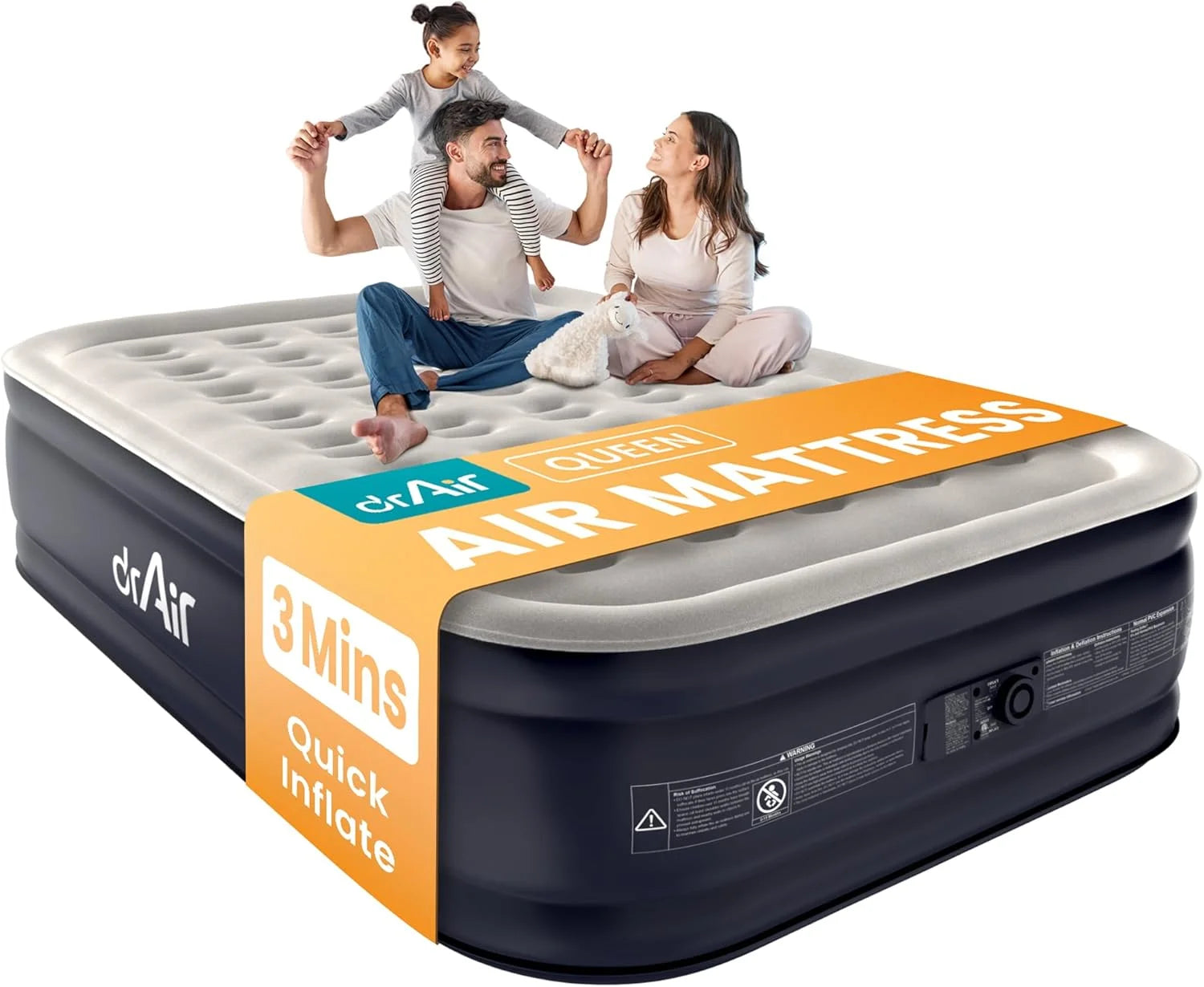 New Arrivals Air Queen Air Mattress with Built-in Pump, 18 Raised Blow Up Mattress, 800 lbs Max Honeycomb Air Bed - Image 5