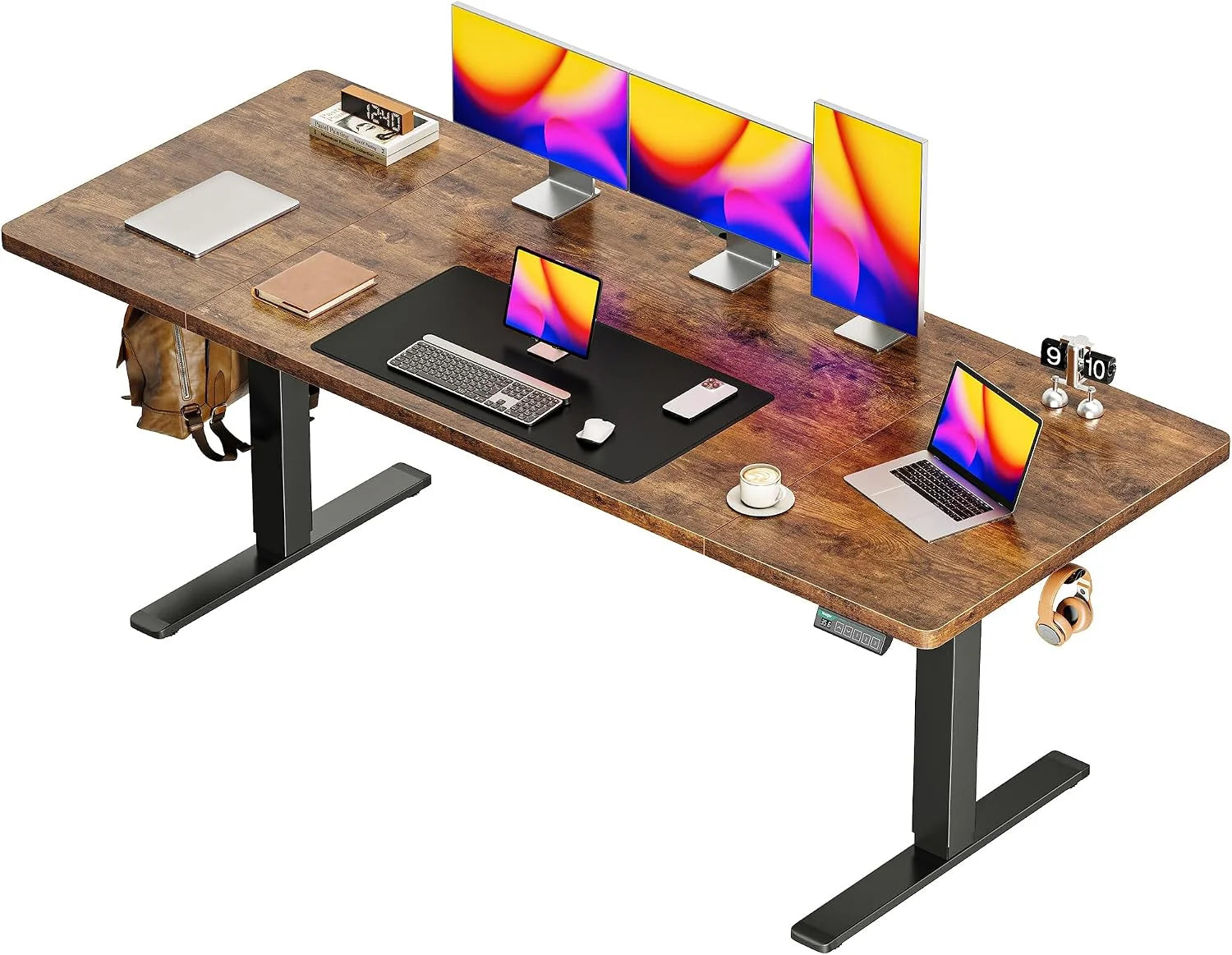 New Arrivals 55 x 28 Large Electric Standing Desk, Height Adjustable Computer Desk, 27.6 Deep Desktop - Image 3