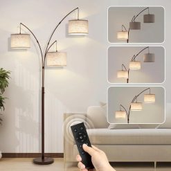 Floor Lamp, Remote Control, Dimmable, 3 Light