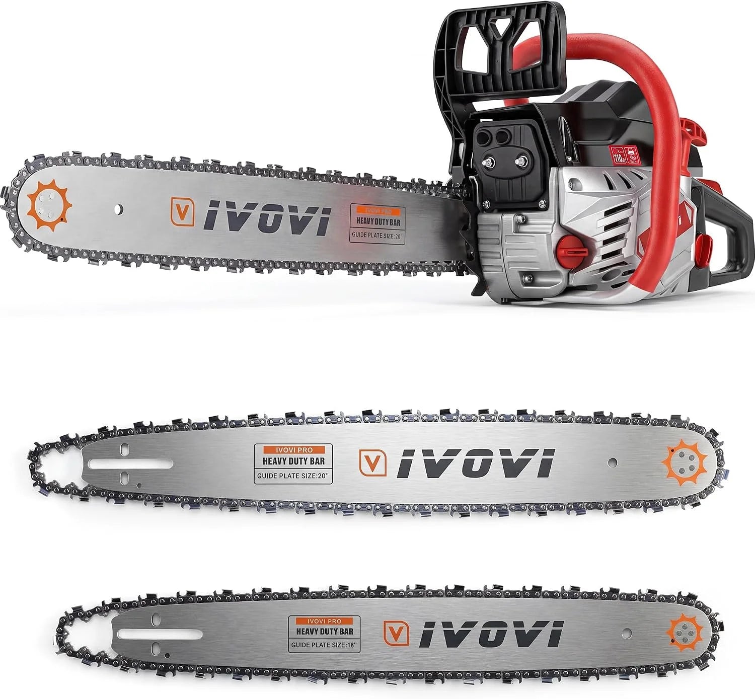 New Arrivals 63CC Gas Chainsaw with 20-Inch and 18-Inch Bars