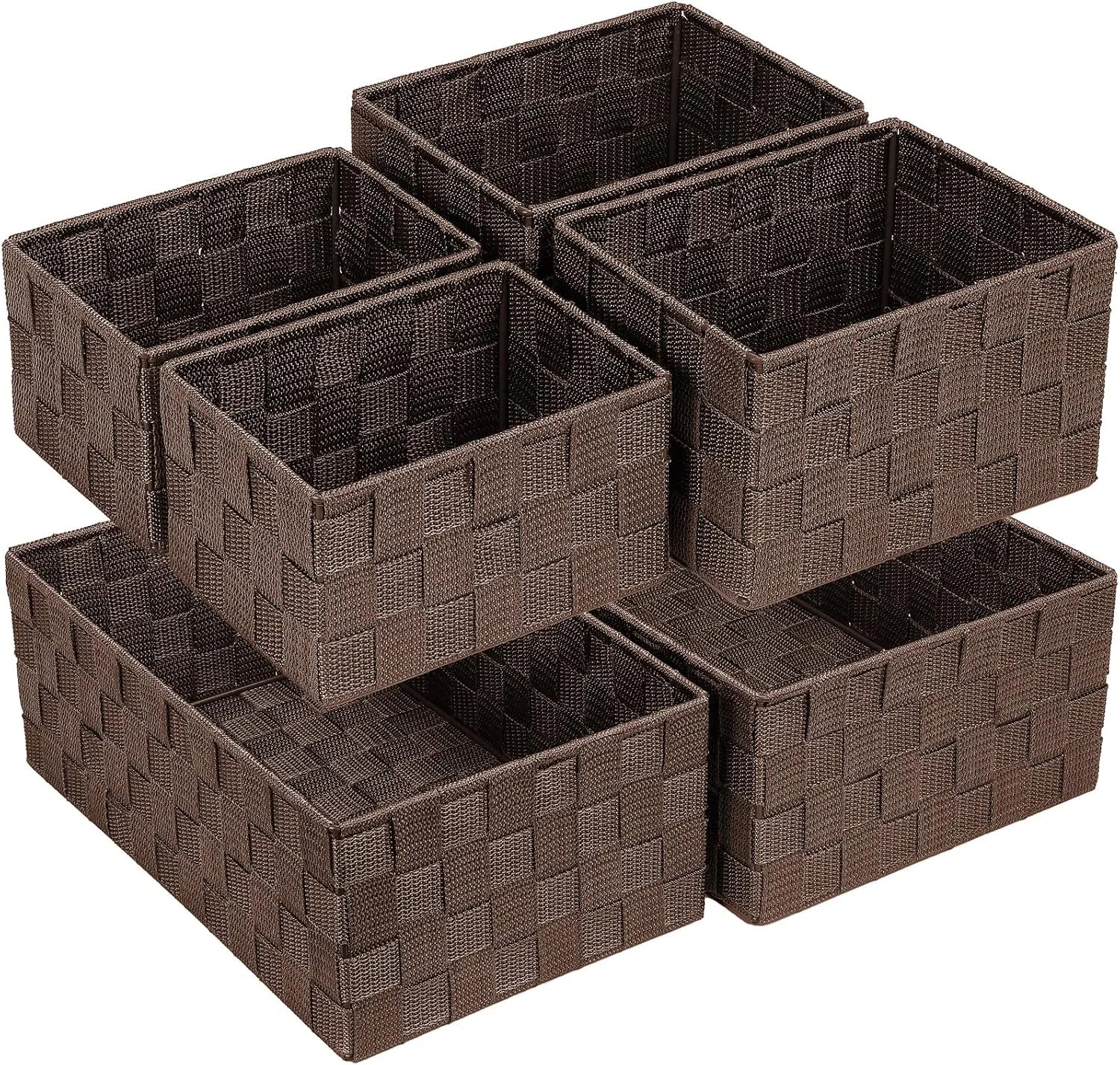 Woven Storage Baskets for Organizing 6 Pack, Large&Small Storage Cube Bins Set for Bathroom, Storage Boxes bifanuoyard - Image 16