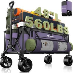 Alternative view of New Arrivals HIKEMOON 48" Extra Large Collapsible Wagon with Big Wheels, 300L Black