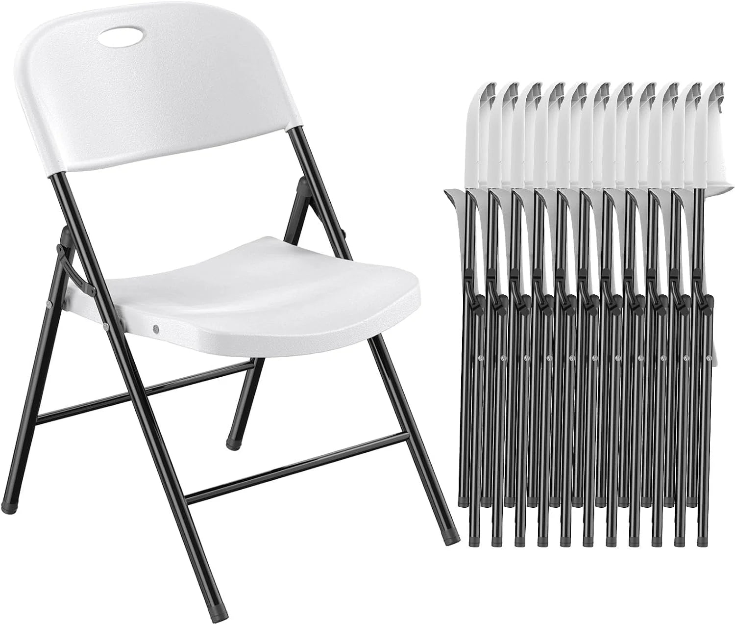 350 Weight Limit Heavy Duty Plastic Folding Chair with Reinfoced Steel Frame for Indoor and Outdoor, Wedding - Image 3