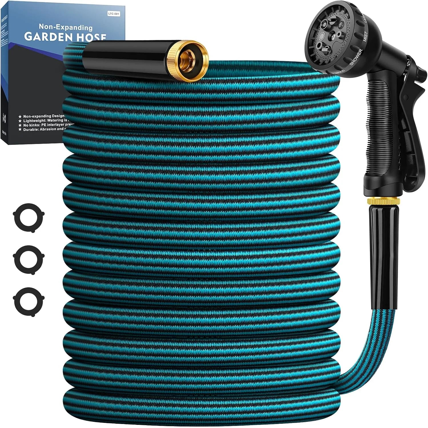 New Arrivals Hose 50FT, Non-Expanding Water Hose Ultra Lightweight With Nozzle " For Garden Watering - Image 3