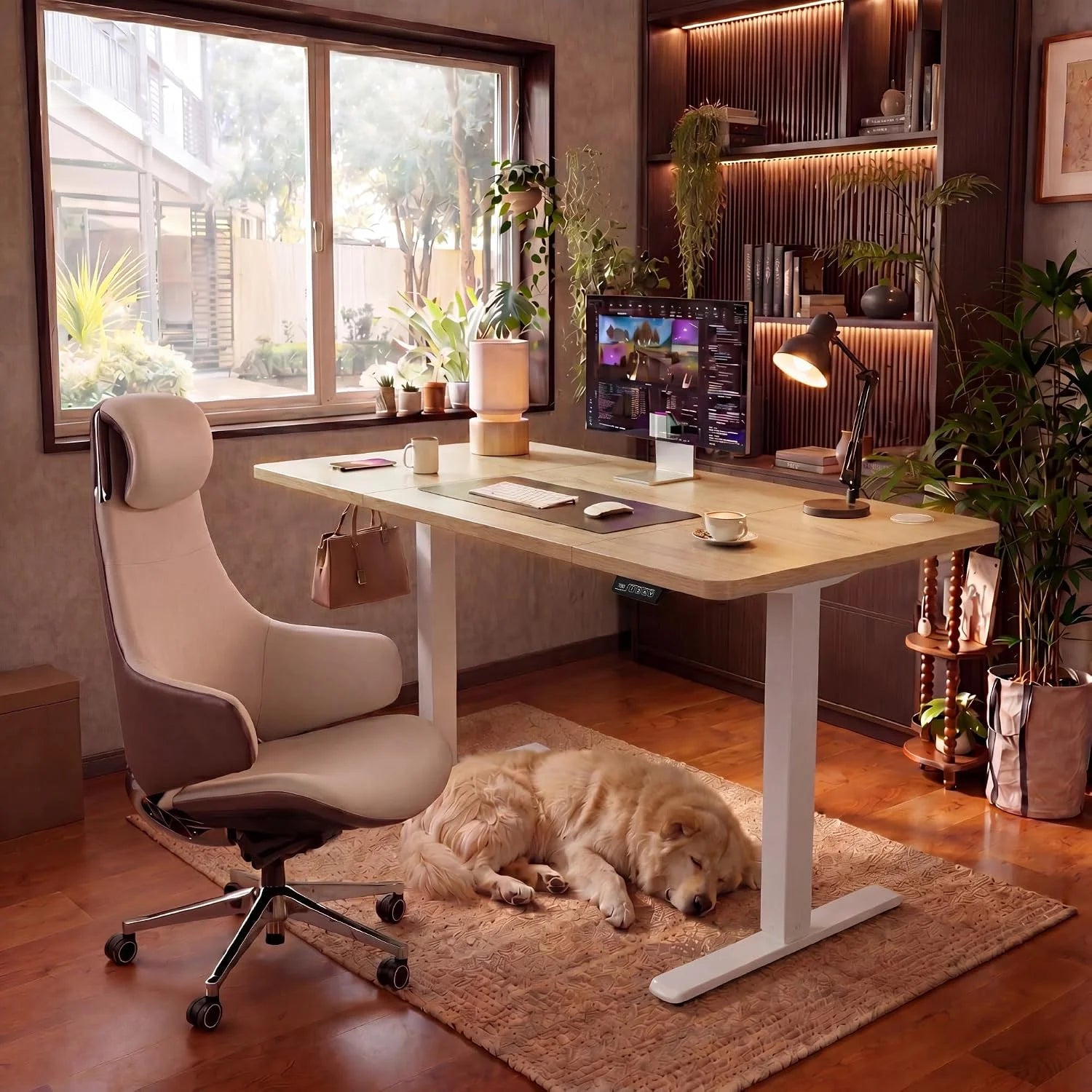 New Arrivals 55 x 24 Inches Electric Height Adjustable Standing Desk Large Sit Stand Up Desk Home Office Computer Desk Memory - Image 29