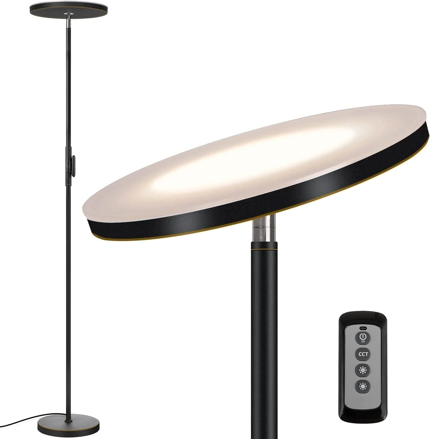 LED Torchiere Floor Lamp with Remote, Dimmable - Image 2