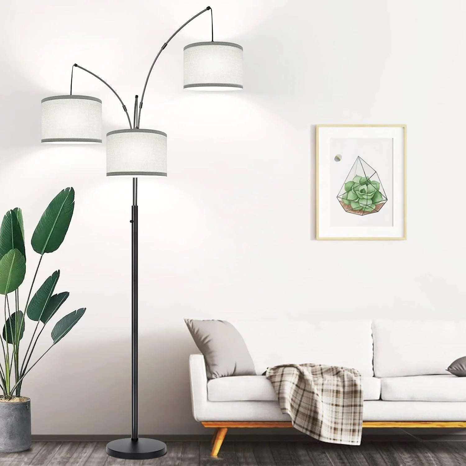 Nintiue 80-in 3-Light Dimmable Arc Floor Lamp, 3000LM bifanuoyard - Image 8