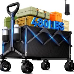 Alternative view of New Arrivals Collapsible Wagon Cart, 480lbs Heavy Duty Wagon with All-Terrain Wheels
