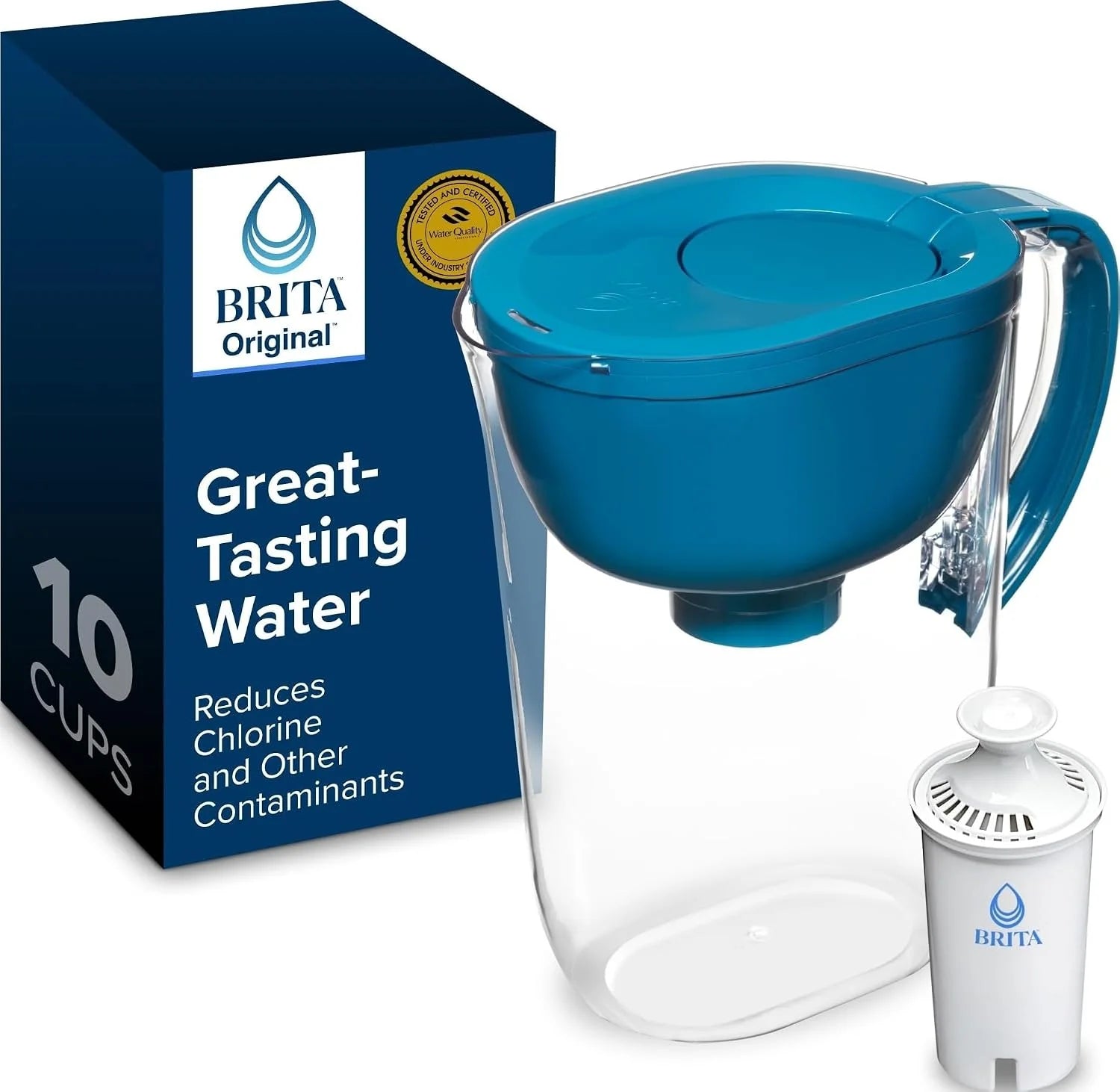 New Arrivals Large 10 Cup Water Filter Pitcher, Includes 1 Filter, Bright White " For Home Projects - Image 5