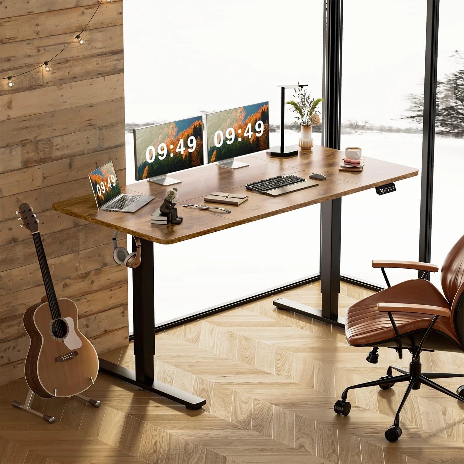 New Arrivals 55 x 24 Inches Electric Height Adjustable Standing Desk Large Sit Stand Up Desk Home Office Computer Desk Memory - Image 69