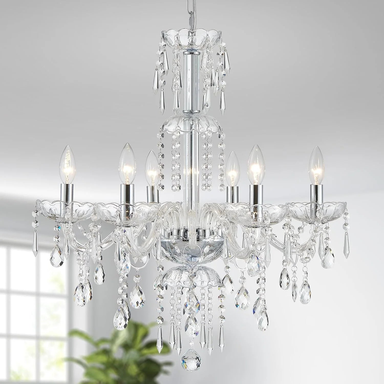 New Arrivals 5-Light Crystal Candle Chandelier Pendant Ceiling Light Modern Lighting Fixture for Bedroom Hallway Bar Kitchen - Image 2